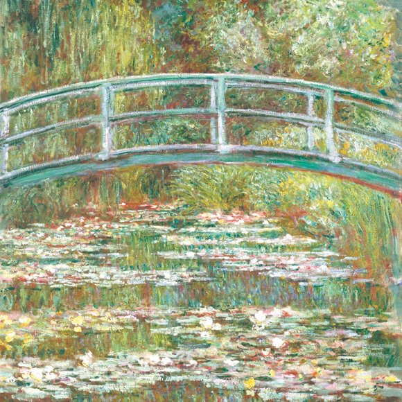 Pack of 5 cards and envelopes Claude Monet Water lilies, A7 foledd cards - Picture 3 of 3